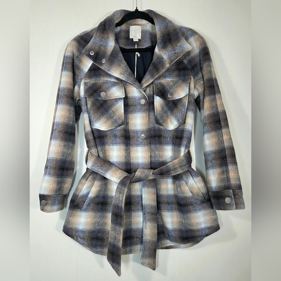 JOIE PLAID WOOL BLEND JACKET. - Picture 1 of 9